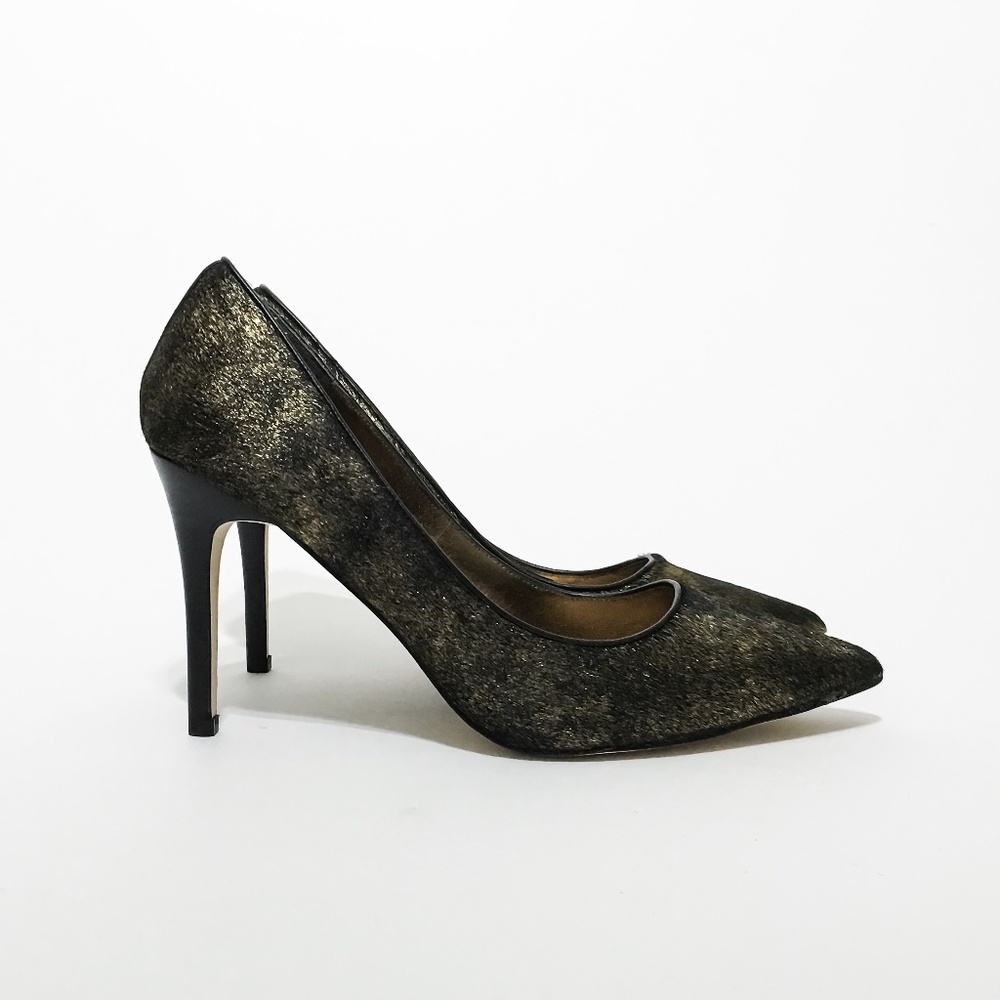 Adrianna Papell Bronze Metallic Calf Hair Pumps